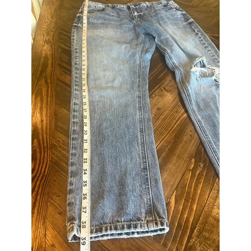 KanCan Boyfriend Skinny Jeans Women 15/31 Distressed Casual Streetwear Fringe